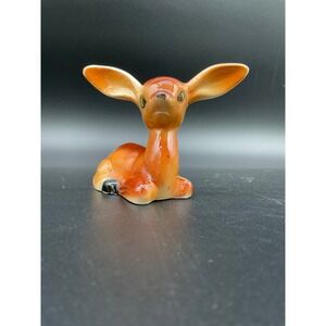 Vintage Japan Deer Figurine Inarco‎ Style Big Eyes Hand Painted Ceramic 3"